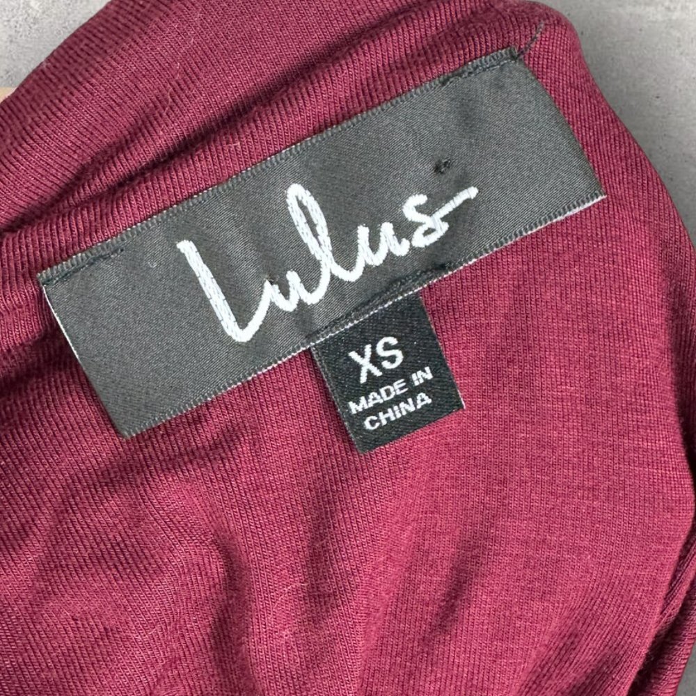 Lulus Convertible Maxi Dress Bugundy Tricks of Trade Size XS Bridesmaid Boho NWT - Picture 9 of 11